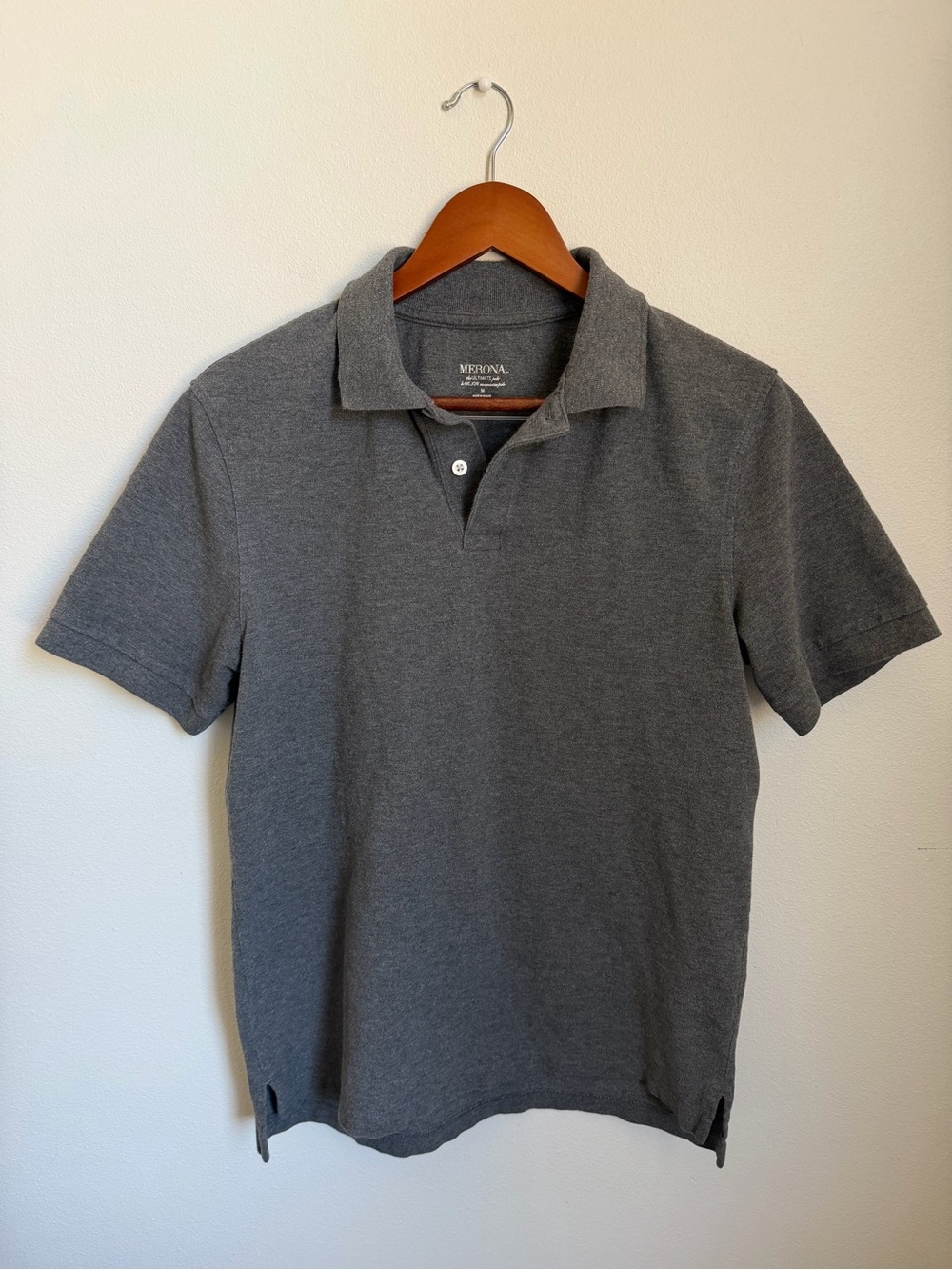 Merona Men's Charcoal Gray Short-Sleeve Polo